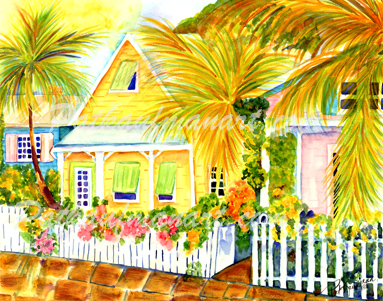 cottages and beach living paintings Cottage by the Sea I