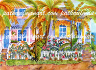 cottages and beach living paintings Sea Cottage III web
