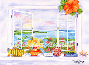cottages and beach living paintings Sea Window