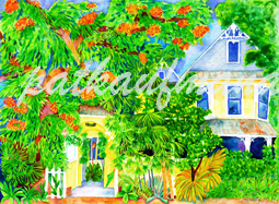 cottages and beach living paintings Sundy House