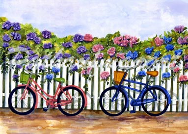 cottages and beach living paintings Together We Ride II
