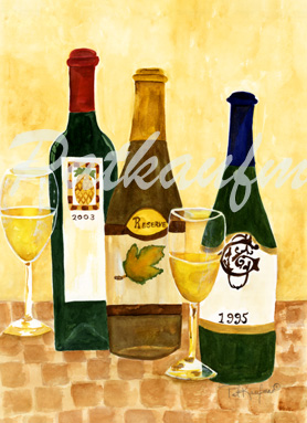 fruit and wines paintings White Wine
