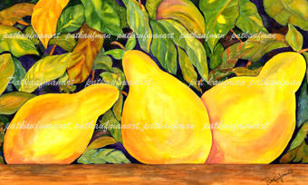 tropical art paintings originals III  Pears