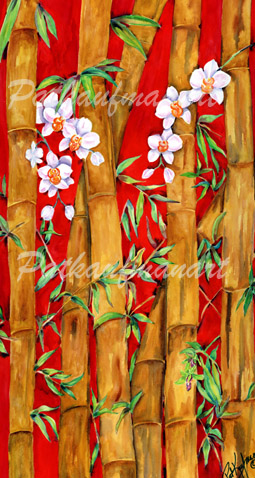 tropical gardens and flora paintings Bamboo I