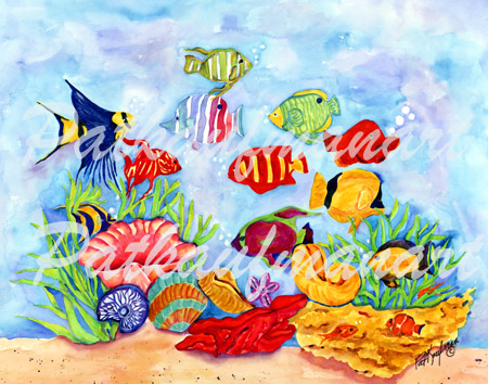 tropical wild life paintings Fish Fish Fish IV