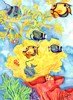 tropical wild life paintings Fish Fish Fish V