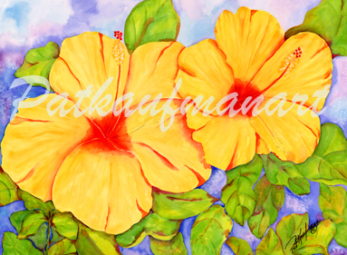 Tropical Gardens and Flora Paintings Watercolors by Tropical Paintings ...
